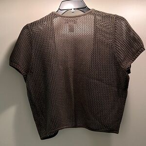 Forest Green Open-Knit Women's Shrug